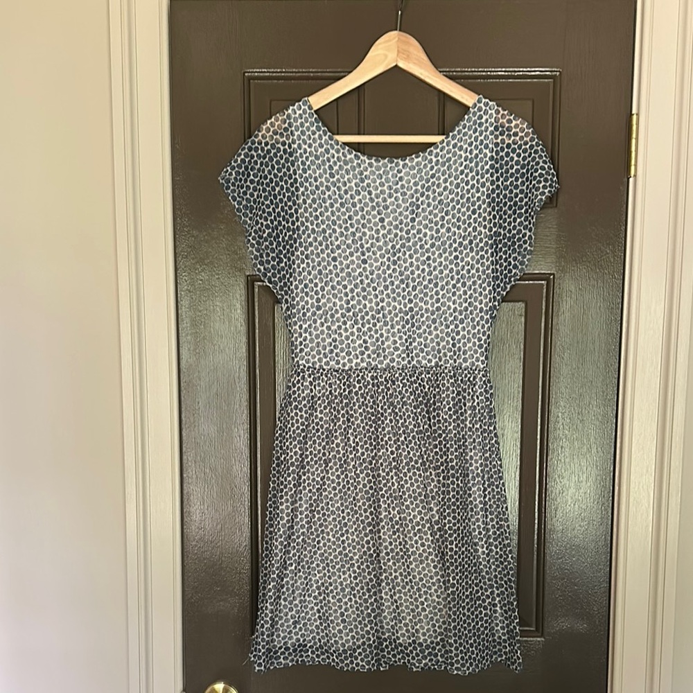 Anthropologie Blue and White Dress